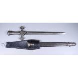 A Good Victorian Bandsman's Gladius, 13ins bright steel double-edged blade, steel hilt, pommel and