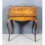 A Late 19th Century Lady's French Kingwood, Marquetry and Gilt Metal Mounted Bureau of "Louis XV"