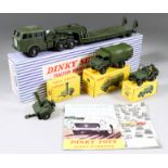 A Dinky Supertoys and Three Dinky Toys Diecast Model Military Vehicles - "Tracteur Berliet Avec