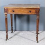 A George VI Mahogany Side Table in the "Gillows" Manner, with square edge to top, fitted one