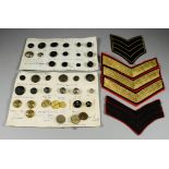 A Collection of King's Royal Rifle Corps and Rifle Brigade Chevrons, Buttons, Officer Rank Stars,