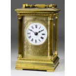 A 20th Century Carriage Clock, by Charles Frodsham of London, the 2.25ins diameter white enamel dial