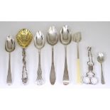 A Pair of George III Silver Sugar Nips, and mixed silverware, the sugar nips possibly by Hentry