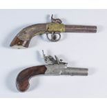 A Late 18th/Early 19th Century Continental Flintlock Pocket Pistol (no makers name), 2ins turn