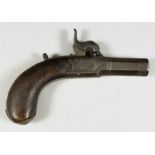 An Early 19th Century Percussion Pocket Pistol by Staudenmayer, London, the bright steel lock