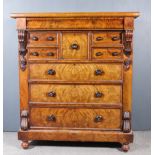 A Victorian Scottish Mahogany Chest, of large proportions, with chamfered edge to top, fitted one