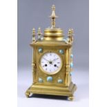 A 19th Century French Gilt Brass Cased Mantel Clock, by Vincenti & Cie of Paris, No. 124, the 3ins