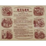 19th/20th Century - Woodblock and typeface red printed broadsheet - "Rules to be Observed by This