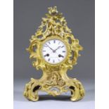 A 19th Century French Gilt Brass Mantel Clock, by Stin of Paris, No. 154, the 2.75ins diameter white