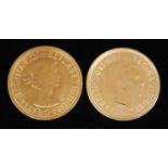 Two Elizabeth II 1965 and 2006 Sovereigns, both uncirculated