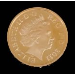 An Elizabeth II 2011 Edinburgh Gold Proof One Pound Coin, No. 403 of edition of 2500, weight 19.61g,