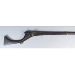 An Early East African Matchlock Musket, 48ins barrel decorated with scroll work, hardwood underarm