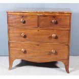 A Late Georgian Mahogany Chest, with square edge to top, fitted two short and three long drawers, on