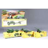 Four Dinky Toys Diecast Model Military Vehicles - "Volkswagen KDF with 50mm P.A.K. Anti-Tank Gun",