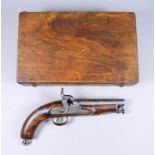 An Early Victorian .54 Calibre Percussion Cap Coast Guards Pistol, the 6ins steel barrel bearing