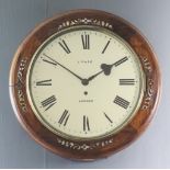 An Early Victorian Rosewood Cased Dial Wall Clock, by J. Page of London, the 12ins diameter