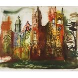 ***John Piper (1903-1992) - Coloured etching - "Gothic Folly, Stowe", published 1985, No. 40 of