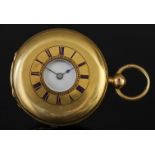 A Victorian 18ct Gold Half Hunting Cased Pocket Watch, by J. J. Stockall, 6 & 8 Clerkenwell Road,