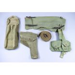 A Large Quantity of World War II Webbing and Related Material, including - double ammunition pouch