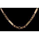 A 9ct Gold Chain Albert, 20th Century, 390mm overall, gross weight 26g