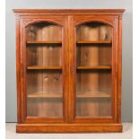 A Late Victorian Mahogany Dwarf Bookcase, with moulded edge to top, fitted three shelves enclosed by