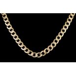 A 9ct Gold Flat Curb Chain, 550mm overall, gross weight 37g