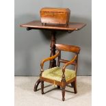 A 19th Century Mahogany Rectangular Tripod Occasional Table, an Early Victorian Child's Mahogany
