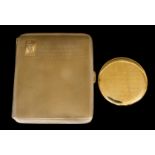 A George V 9ct Gold Rectangular Cigarette Case, Birmingham 1929, with engine turned ornament, 3.5ins