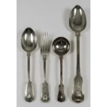 A Silver Fiddle, Thread and Shell Pattern Part Table Service, by various makers and dates,
