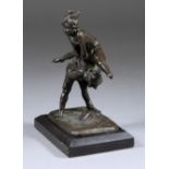 Alfred Barye (1839-1882) - Bronze figural group - "Saute-Moutan" - Two children playing leap frog,