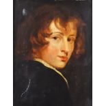 Style of Anthony Van Dyck (1599-1641) - Oil painting - Portrait of a young boy, oak panel 9.75ins