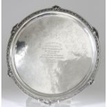 A Mid 19th Century Indian Silver Circular Salver, by Hamilton & Co, Calcutta, the moulded rim with