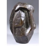 ***Hubert Dalwood (1924-1976) - Brown patinated bronze abstract subject, unsigned, 9ins high,