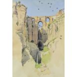 ***John Doyle (born 1928) - Watercolour - "Ronda" - The Pente Nuevo in el Tajo Gorge, 21.5ins x
