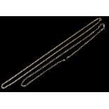 A 9ct Gold Flat Curb Chain, 610mm overall, and one other 9ct gold chain (broken), 530mm overall,