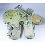 A Small Collection of US Army Material, including a canvas backpack, trenching tool stamped US