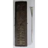 A Late Victorian Silver Commemorative Prize Oar, by Charles Edwards, London 1895, with matted