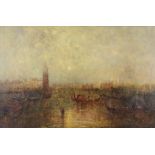 Manner of J.M.W. Turner (1775-1851) - Oil painting - View of the entrance to the Grand Canal,
