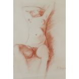 Charles Despiau (1874-1946) - Red chalk drawing - Reclining nude female, 17.25ins x 12ins, signed,