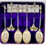 The Charles Dickens, Pickwick, Fruit Spoons & Sugar Sifter - A Set of Four Victorian Plated and
