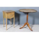 An Edwardian Mahogany Rectangular Work Table and a Fruitwood Tripod Table, the work table