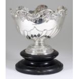 A George V Silver Circular Monteith Pattern Rose Bowl, by Levesley Brothers, Sheffield 1913, with