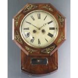 A Mid 19th Century German Rosewood Cased Drop Dial Wall Clock, the 8.5ins diameter painted wood dial