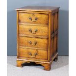 A Modern Panelled Oak Two Drawer Filing Cabinet of "18th Century" Design, with moulded edge to