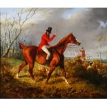 Henry Thomas Alken (1785-1851) - Oil painting - Hunting scene with two riders and dogs, signed,