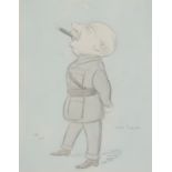 ***Max Beerbohm (1872-1956) - Pencil and watercolour - "Colonel Repington" - Full length