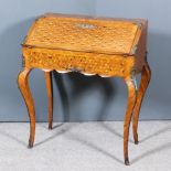 A Late 19th Century French Lady's Kingwood, Parquetry and Brass Mounted Bureau of "Louis XV" Design,