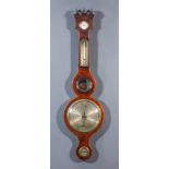 A 19th Century Mahogany Cased Wheel Barometer and Thermometer, by J. della Torre of Perth, with 8ins