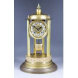 An Early 20th Century Gilt Metal Pillar Clock, No. 732260, the 3.75ins diameter gilt dial with