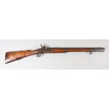 A .75 CalibreTwo Band Indian Percussion Carbine, 25ins plain steel barrel stamped Raj-164,